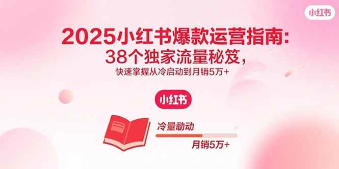 (15946期)2025小红书爆款运营指南:38个独家流量秘笈,快速掌握从冷启动到月销5万+-云网创