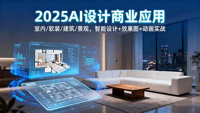 (16052期)2025AI设计商业应用:室内/软装/建筑/景观,智能设计+效果图+动画实战-云网创