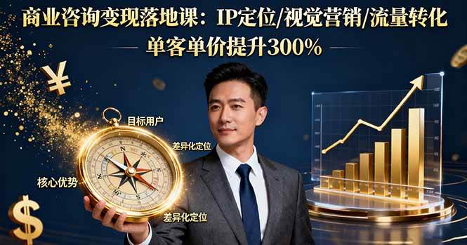 (16249期)商业咨询变现落地课:IP定位/视觉营销/流量转化,单客单价提升300%-云网创