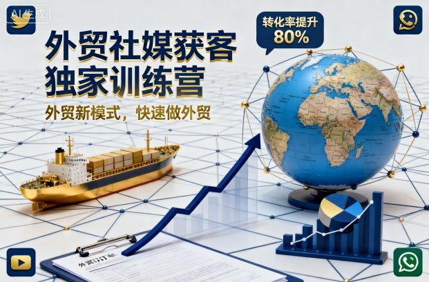 外贸社媒获客独家训练营,外贸新模式,快速做外贸-云网创