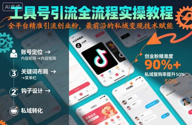 工具号引流全流程保姆级实操教程,全平台精准引流创业粉,最前沿的私域变现技术赋能-云网创