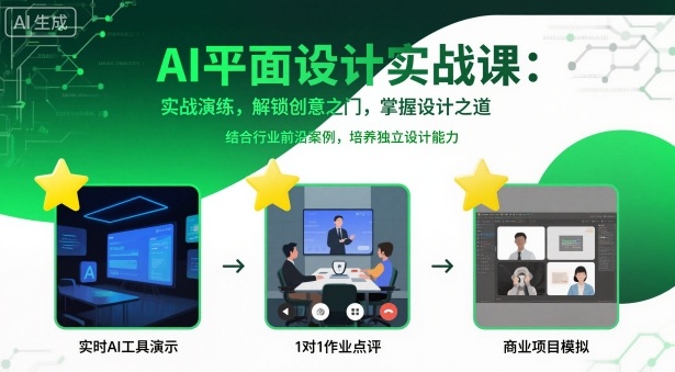 AI平面设计实战课,实战演练,解锁创意之门,掌握设计之道-云网创