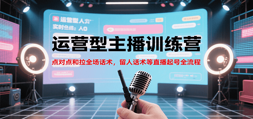 运营型主播训练营,点对点和拉全场话术,留人话术等直播起号全流程(更新7月)-云网创
