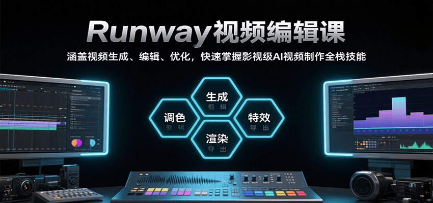 Runway视频编辑课,涵盖视频生成、编辑、优化,快速掌握影视级AI视频制作全栈技能-云网创