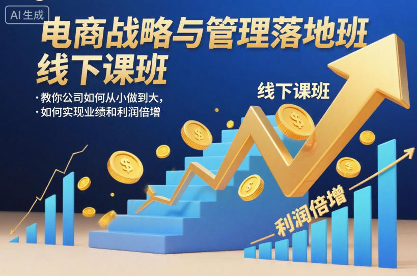 电商战略与管理落地班线下课，教你公司如何从小做到大，如何实现业绩和利润倍增【录音】-云网创