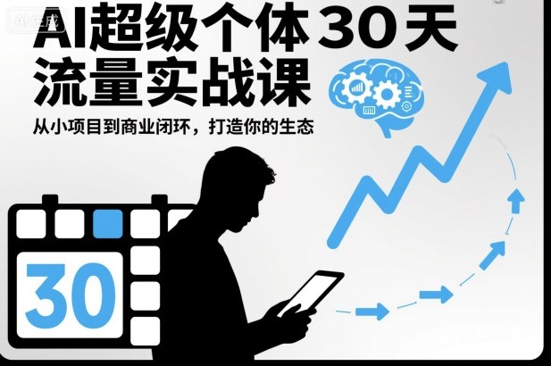 AI超级个体30天流量实战课,从小项目到商业闭环,打造你的生态-云网创