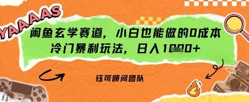 闲鱼玄学赛道,小白也能做的0成本冷门暴利玩法,日入多张-云网创