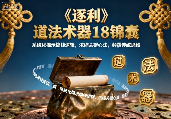 《逐利》道法术器18锦囊，系统化揭示搞钱逻辑，浓缩关键心法，颠覆传统思维-云网创