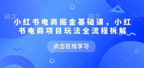 小红书电商掘金课,小红书电商项目玩法全流程拆解(更新9月)-云网创