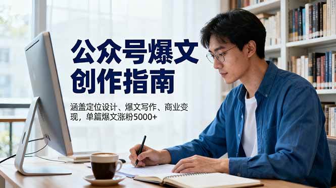 (16380期)公众号爆文创作指南,涵盖定位设计+爆文写作+商业变现,单篇爆文涨粉5000+-云网创