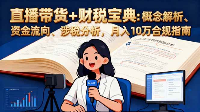 (16444期)直播带货+财税宝典:概念解析、资金流向、涉税分析,月入10万合规指南-云网创
