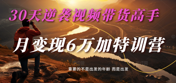 2025视频带货30天逆袭视频带货高手,单月变现6万加特训营-云网创