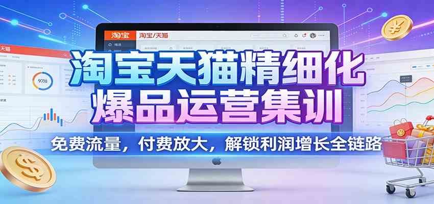 淘宝天猫精细化爆品运营集训:免费流量,付费放大,解锁利润增长全链路-云网创