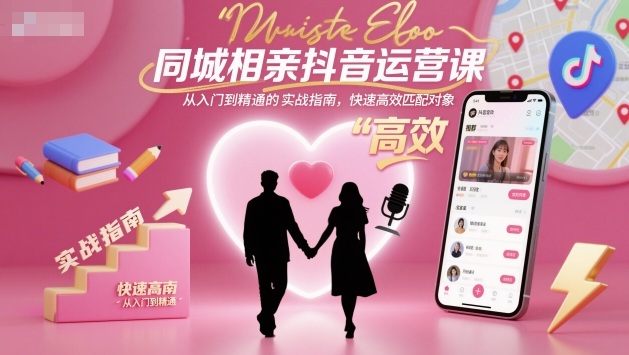 同城相亲抖音运营课，从入门到精通的实战指南，快速高效匹配对象-云网创