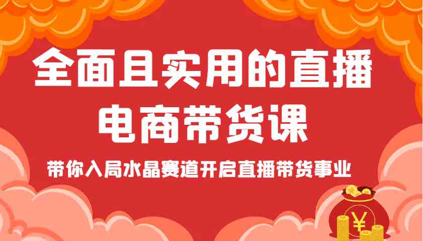 全面且实用的直播电商带货课,带你入局水晶赛道开启直播带货事业-云网创