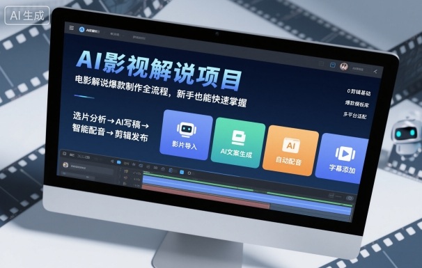 AI影视解说项目,电影解说爆款制作全流程,新手也能快速掌握-云网创