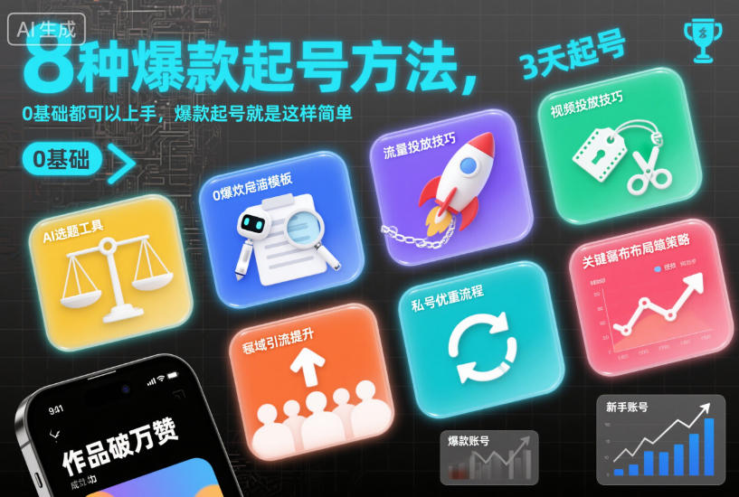 8种爆款起号方法,0基础都可以上手,爆款起号就是这样简单-云网创