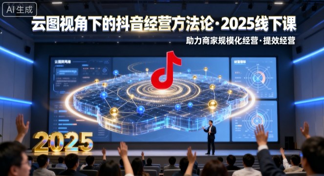 云图视角下的抖音经营方法论，2025线下课，助力商家规模化经营，提效经营（录音+字幕）-云网创