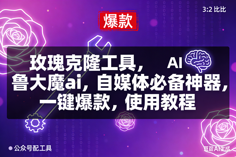 （16855期）玫瑰克隆，鲁大魔ai，自媒体必备神器，一键爆款工具，详细介绍和。使用教程-云网创