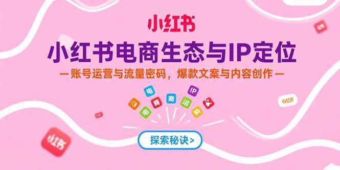 (15350期)小红书电商生态与IP定位,账号运营与流量密码,爆款文案与内容创作-云网创