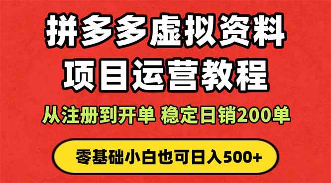 (16220期)拼多多开店运营课程: 蓝海变现玩法,轻松实现睡后收入 零基础小白也可…-云网创