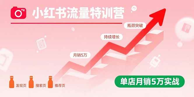 (15936期)小红书流量特训营:突破流量瓶颈,实现店铺持续增长,单店月销5万实战-云网创