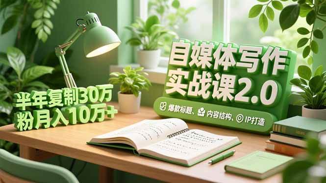 (16734期)自媒体写作实战课2.0,爆款标题、内容结构、IP打造,半年复制30万粉月入10万+-云网创