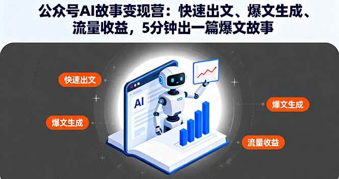 (16201期)公众号AI故事变现营:快速出文、爆文生成、流量收益,5分钟出一篇爆文故事-云网创