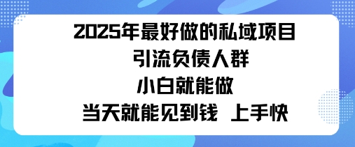 2025私域风口：盯紧负债群体，变现猛，不挑人，有手就行当天见钱-云网创