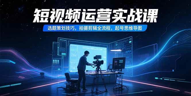 (15375期)短视频运营实战课,选题策划技巧,拍摄剪辑全流程,起号思维导图-云网创