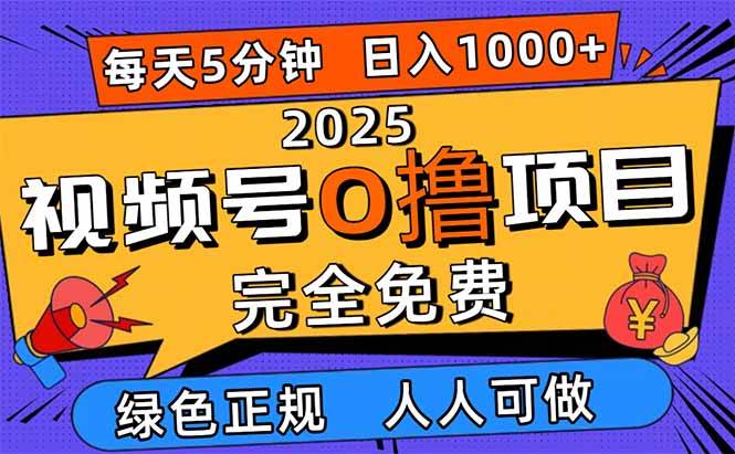 (16388期)2025视频号0撸项目,5分钟一个号,日入1000+,人人可做-云网创