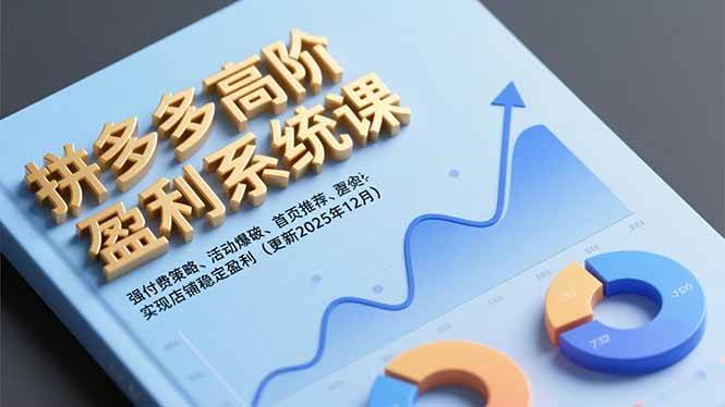 （16843期）拼多多高阶盈利系统课，强付费策略、活动爆破、首页推荐，实现店铺稳定盈利（更新12月）-云网创