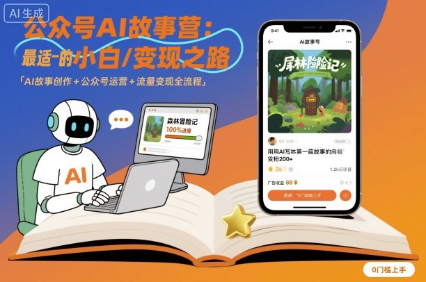公众号ai故事营,最适合小白的自媒体变现之路-云网创