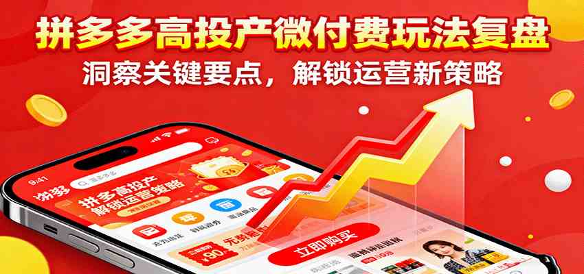 拼多多高投产微付费玩法复盘,洞察关键要点,解锁运营新策略-云网创