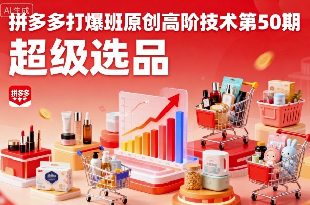 拼多多打爆班原创高阶技术第50期,超级选品-云网创