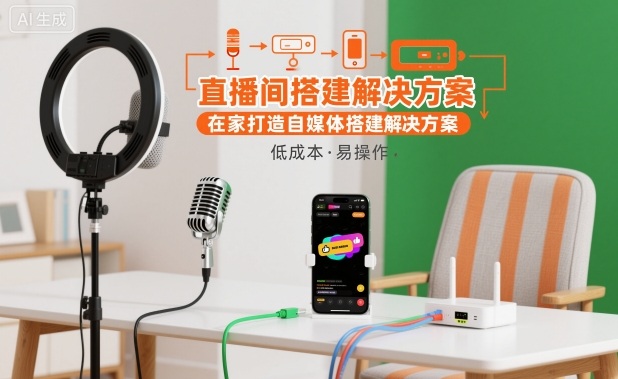直播间搭建解决方案，在家打造自媒体搭建解决方案-云网创