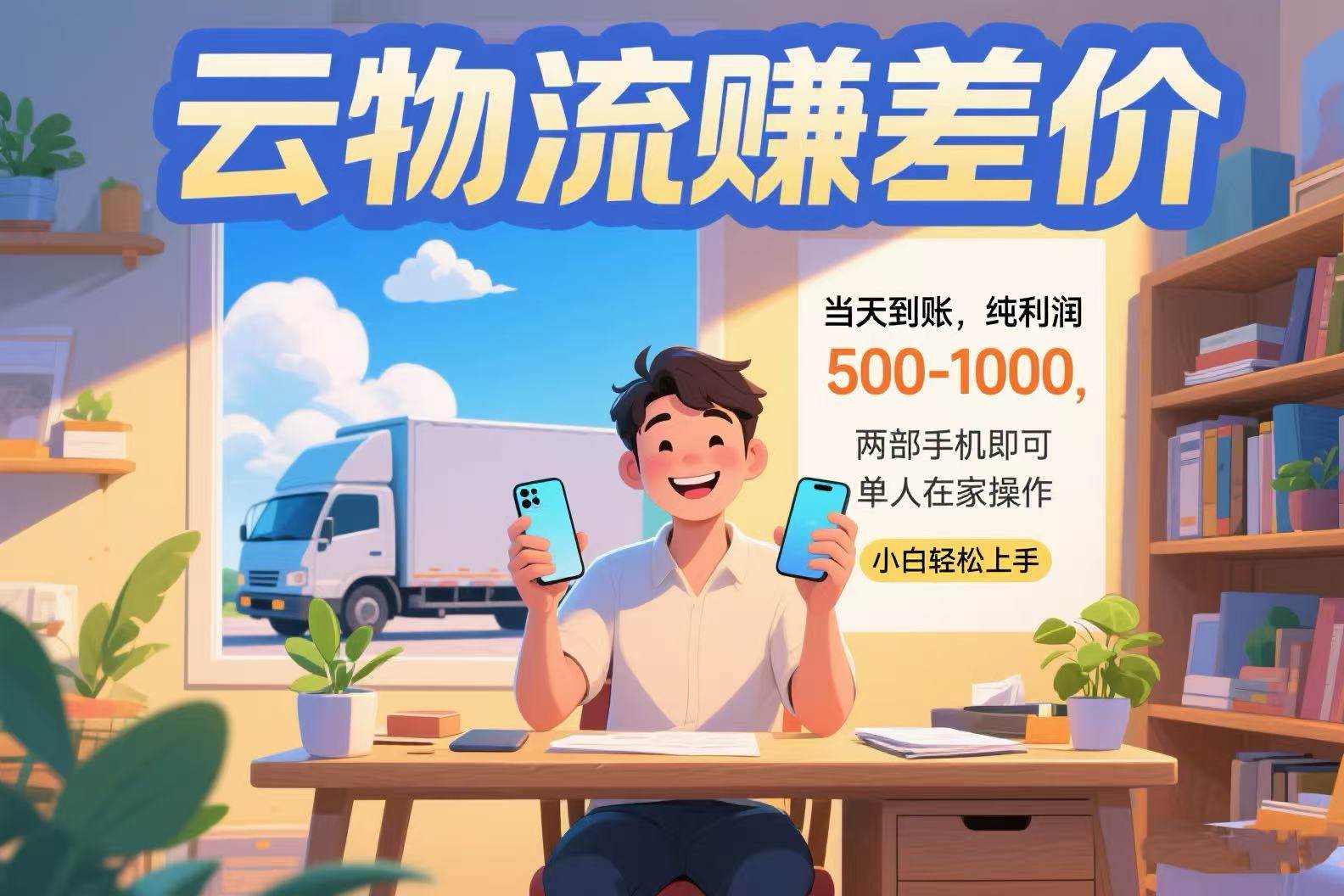 (15492期)云物流赚差价 当天到账纯利润500-1000 两部手机即可 可单人在家操作 小…-云网创