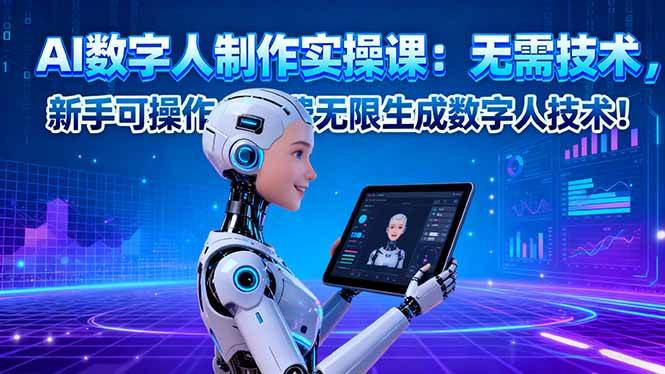 (16376期)AI数字人制作实操课:无需技术,新手可操作,免费无限生成数字人技术!-云网创