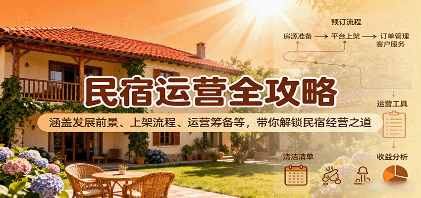 民宿运营全攻略:涵盖发展前景、上架流程、运营筹备等,带你解锁民宿经营之道-云网创