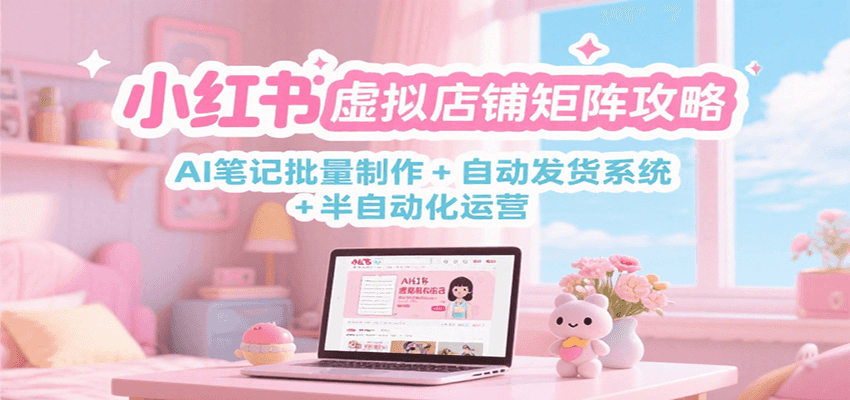 小红书虚拟店铺矩阵攻略:AI笔记批量制作 + 自动发货系统 + 半自动化运营-云网创