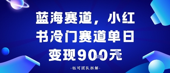 小红书冷门蓝海赛道,0成本,单日变现多张-云网创