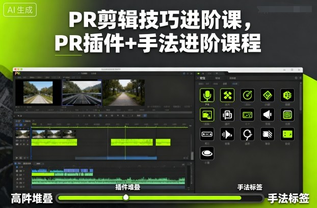 PR剪辑技巧进阶课,PR插件+手法进阶课程-云网创