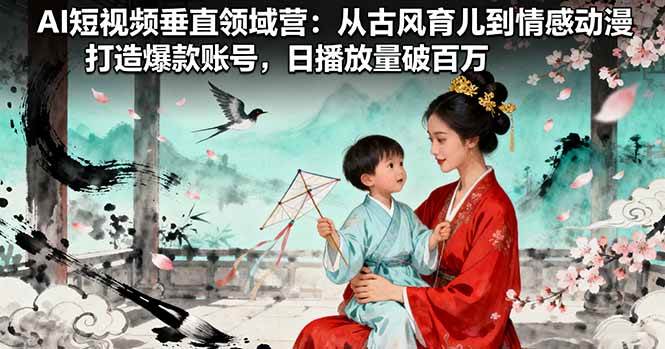 (16195期)AI短视频垂直领域营:从古风育儿到情感动漫,打造爆款账号,日播放量破百万-云网创