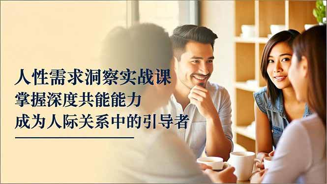 (16683期)人性需求洞察实战课,掌握深度共感能力,成为人际关系中的引导者-云网创