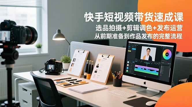 (16752期)快手短视频带货速成课,选品拍摄+剪辑调色+发布运营,从前期准备到作品发布的完整流程-云网创