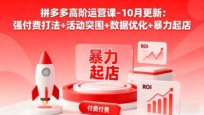 (16366期)拼多多高阶运营课-10月更新:强付费打法+活动突围+数据优化+暴力起店-云网创