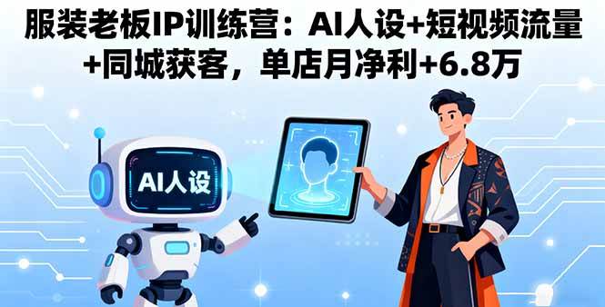 (16117期)服装老板IP训练营:AI人设+短视频流量+同城获客,单店月净利+6.8万-云网创