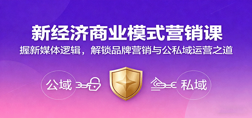 新经济商业模式营销课,握新媒体逻辑,解锁品牌营销与公私域运营之道-云网创