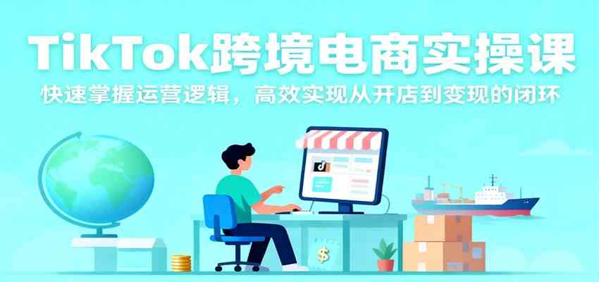 TikTok跨境电商实操课,快速掌握运营逻辑,高效实现从开店到变现的闭环-云网创