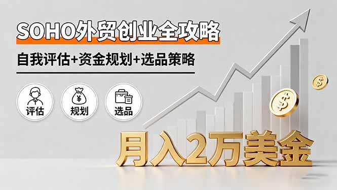 (16076期)SOHO外贸创业全攻略,自我评估+资金规划+选品策略,月入2万美金-云网创